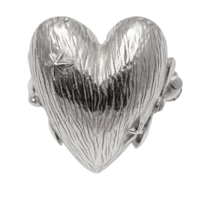 Ring Large Heart with Moth, Janja Prokic, 13 800 Kč