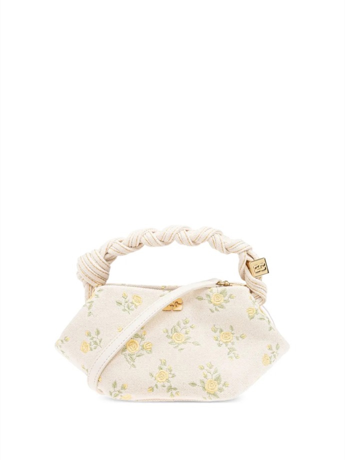  Floral-embroidered tote bag, Ganni, 375 eur, prodává Farfetch