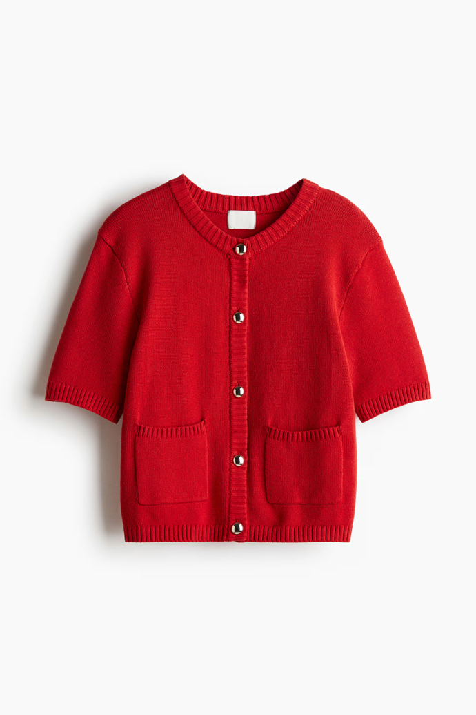 Propínací svetřík s krátkým rukávem, H&M, 479 Kč