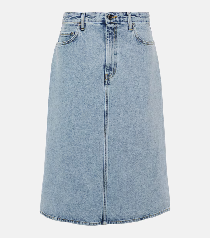 Denimová midi sukně, Toteme, MyTheresa, 5 985 Kč