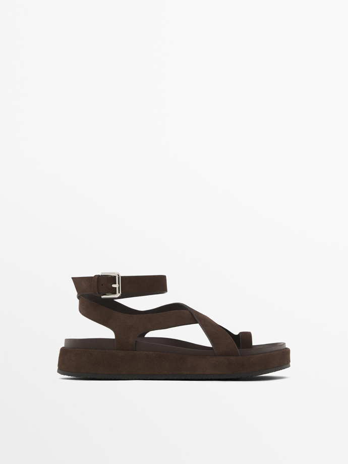 Sandály s překříženými pásky, Massimo Dutti, 2 999 Kč