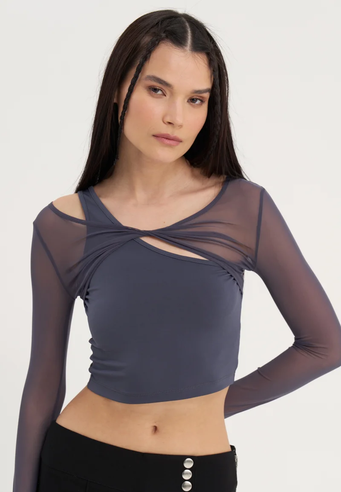 Top s dlouhým rukávem - blue grey, Even&Odd, Zalando, 493 Kč