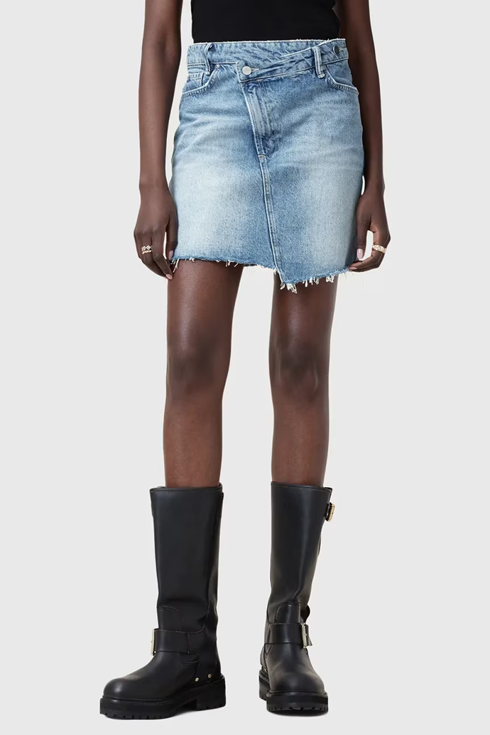 Džínová sukně, AllSaints, Answear, 3 099 Kč 