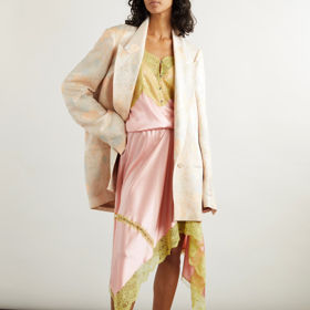 Asymetrická krajková sukně z hedvábného saténu, Dries van Noten, Net-a-porter, €795 Asymetrická krajková sukně z hedvábného saténu, Dries van Noten, Net-a-porter, €795