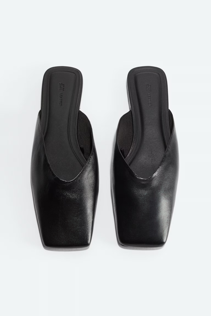 Kožené střevíce s hranatou špičkou, H&M, 1 459 Kč