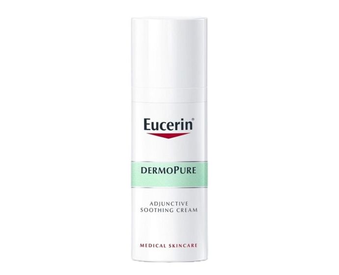 Eucerin DermoPure zklidňující krémSkvělá volba pro pleť se sklonem k akné, zvláště pokud prochází léčbou, která ji vysušuje. Tento nemastný krém poskytuje intenzivní hydrataci, zklidňuje zarudnutí a napětí díky složkám jako SymSitive, Licochalcon A a ceramidy. Navíc je vhodný i v těhotenství a pomáhá navracet rovnováhu náročné pleti.Eucerin DermoPure Zklidňující krém, Benu lékárna, 425 Kč