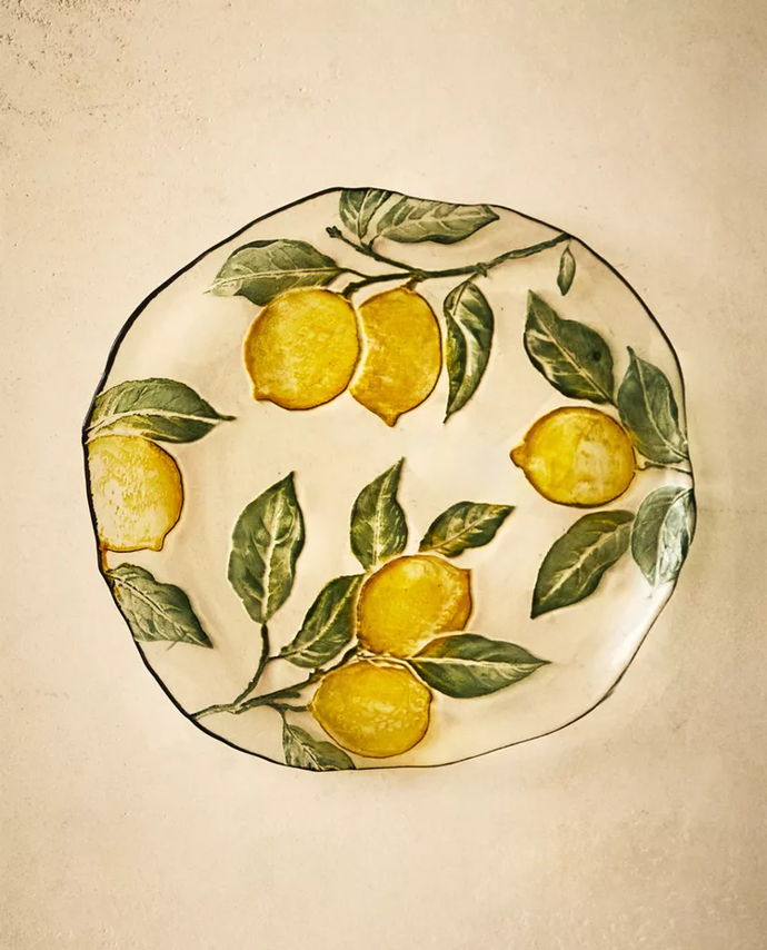 Skleněný talíř s citrony, ZARA Home, 379 Kč