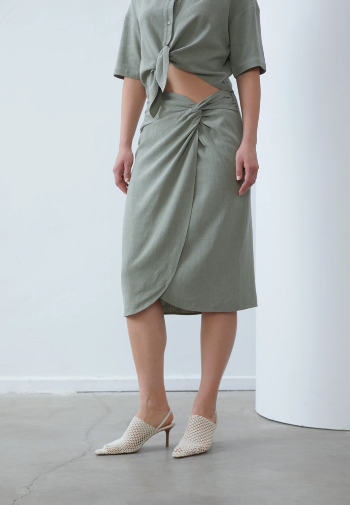 LINEN BLEND SKIRT - Zavinovací sukně, Anna Field, Zalando, 380 Kč