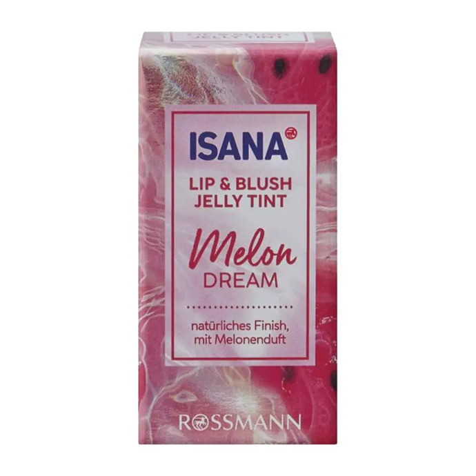 Jelly Tint 2v1 Meloun, ISANA, Rossmann, 129 KčRtěnka a tvářenka v jednom s ricinovým olejem a příjemnou želé texturou. Růžový tón dodá svěží a sladěný vzhled během pár vteřin. Veganská a vhodná do kabelky.