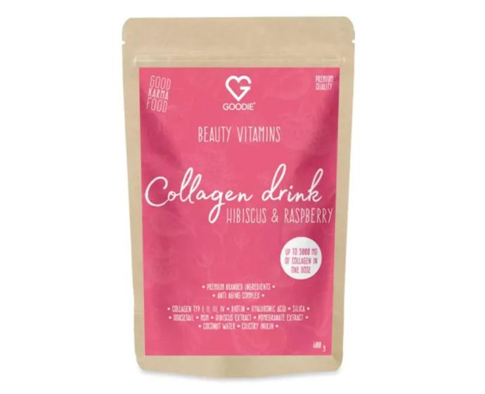 Kolagenový drink Hibiscus-Raspberry, Beauty Vitamins, Goodie.cz, 999 KčFunkční beauty nápoj s patentovaným kolagenem, hibiskem a malinami podporuje mladistvý vzhled pleti, silné vlasy i nehty. Má příjemnou ovocnou chuť a funguje jako smart-aging doplněk. Ideální pro každodenní beauty rutinu zevnitř, zvlášť pokud chcete pokožce vrátit pružnost.