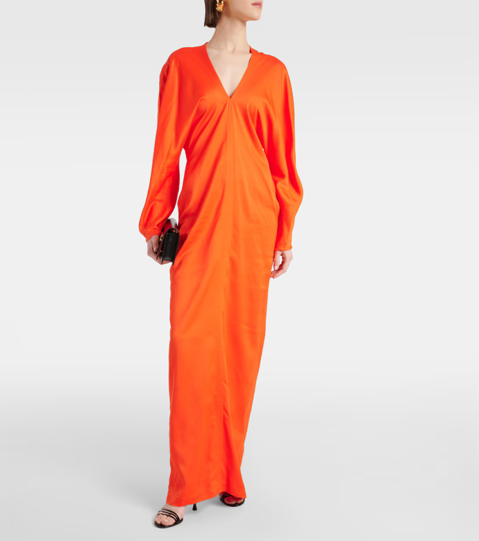 Satin šaty, Ferragamo, MyTheresa, € 716