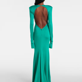 Open-back šaty, Victoria Beckham, MyTheresa, € 990 Open-back šaty, Victoria Beckham, MyTheresa, € 990