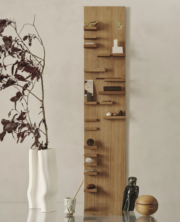 Nástěnná dřevěná police Ferm Living, Bellarose, 8 474 Kč