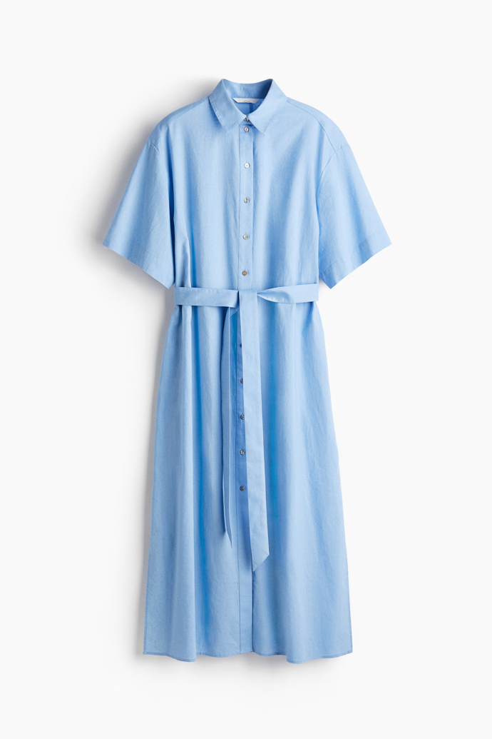 Košilové šaty ze lnu, H&M, 979 Kč
