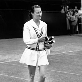 Gertrude 'Gussie' Moran, Wimbledon, 1950 Gertrude 'Gussie' Moran, Wimbledon, 1950