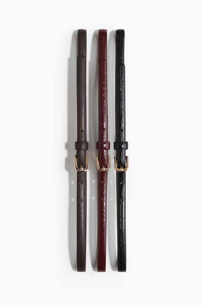 Set tří úzkých pásku, H&M, 439 Kč