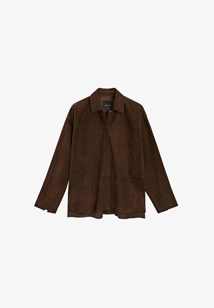 Semišová bunda, Massimo Dutti, Zalando, 7 999 Kč