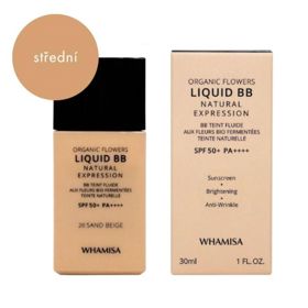 Vysoce krycí BB krém s SPF 50+ hydratuje, vyhlazuje a chrání před UVA/UVB, aniž by vysušoval nebo ucpával póry. Pleť po něm vypadá svěže a přirozeně – s bonusovými anti-aging účinky.Bio BB krém SPF 50+ Sand Beige, Whamisa, Pure District, 1 095 Kč