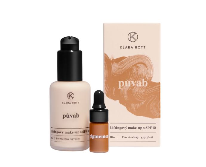 100% přírodní liftingový make-up se sametovým finišem a SPF 10 sjednocuje a projasňuje, přitom zůstává neuvěřitelně lehký. Díky chytrému míchacímu systému si vždy doladíte ideální odstín.Liftingový make-up s SPF 10 – Medium, Klara Rott, Půvab, 1 990 Kč