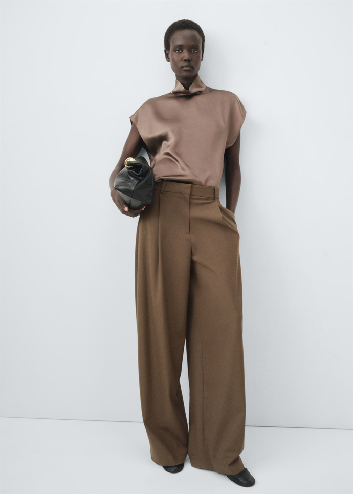 Kalhoty straight fit se záševky, Mango, 1 999 Kč