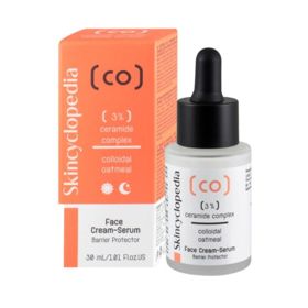 Skincyclopedia Face Cream-Serum 3% Ceramide Complex + Colloidal OatmealKrémové sérum, které spojuje pohodlí krému s účinkem aktivního séra. Ceramidy s koloidními ovesnými vločkami opravují bariéru a zklidňují, niacinamid rozjasňuje a hlídá maz. Konopný olej zjemní texturu, takže pleť působí vyrovnaně a hladce.Face Cream-Serum with Ceramide Complex 3% + Colloidal Oatmeal 30 ml, Skincyclopedia, Cosibella.cz, 275 Kč Skincyclopedia Face Cream-Serum 3% Ceramide Complex + Colloidal OatmealKrémové sérum, které spojuje pohodlí krému s účinkem aktivního séra. Ceramidy s koloidními ovesnými vločkami opravují bariéru a zklidňují, niacinamid rozjasňuje a hlídá maz. Konopný olej zjemní texturu, takže pleť působí vyrovnaně a hladce.Face Cream-Serum with Ceramide Complex 3% + Colloidal Oatmeal 30 ml, Skincyclopedia, Cosibella.cz, 275 Kč