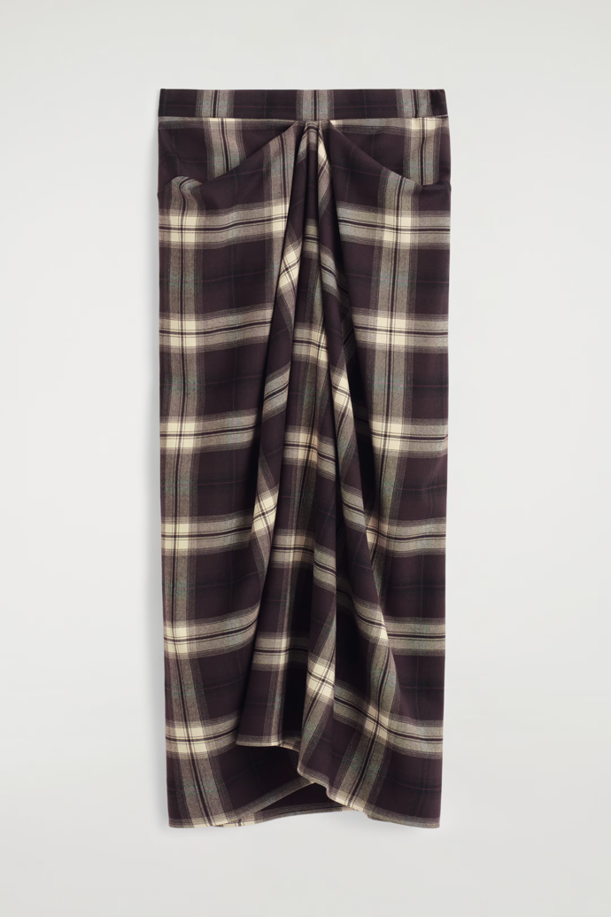Hnědá kostkovaná sukně, COS, 129 Eur  