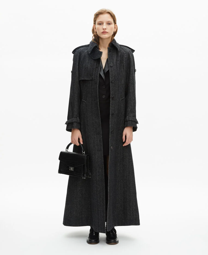 Šedý strukturovaný kabát, Kooples, 15 100 Kč