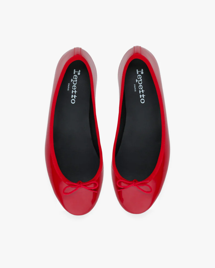 Červené baleríny na podpatku, Repetto, 320 Eur   