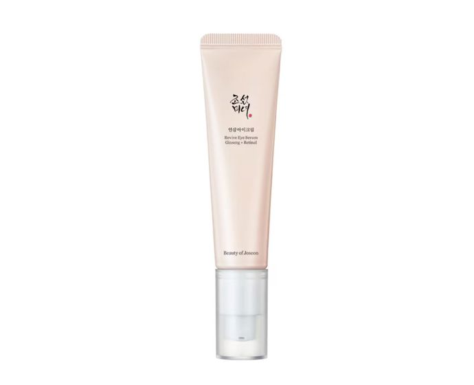 Beauty of Joseon Revive Eye Serum (Ginseng + Retinal)Hedvábné oční sérum, které kombinuje tradiční ženšen s moderním retinalem. Cílí na jemné linky i pružnost, přitom zůstává překvapivě šetrné a nelepí. Skvělé jako noční krok, když chcete vidět hladší texturu bez podráždění.Revive Eye Serum: Ginseng + Retinal, Beauty of Joseon, Sephora, 420 Kč