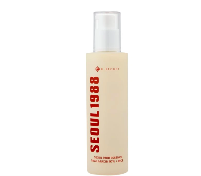  Zpevňující pleťová essence se šnečím mucinem Seoul 1988 Essence:Snail Mucin 97%+Rice, K-Secret, prodává Kocosbeauty.cz, 495 Kč