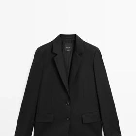 Extra jemné sako na dva knoflíky z vlny, Massimo Dutti, 4 599 Kč