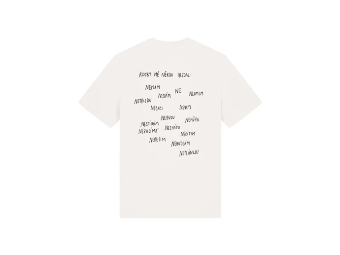 Triko NE, off white s černou, Inkoustová Tečka, 890 Kč