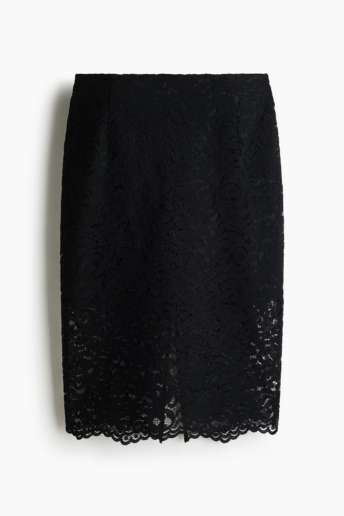 Pouzdrová sukně z krajky, H&M, 979 Kč