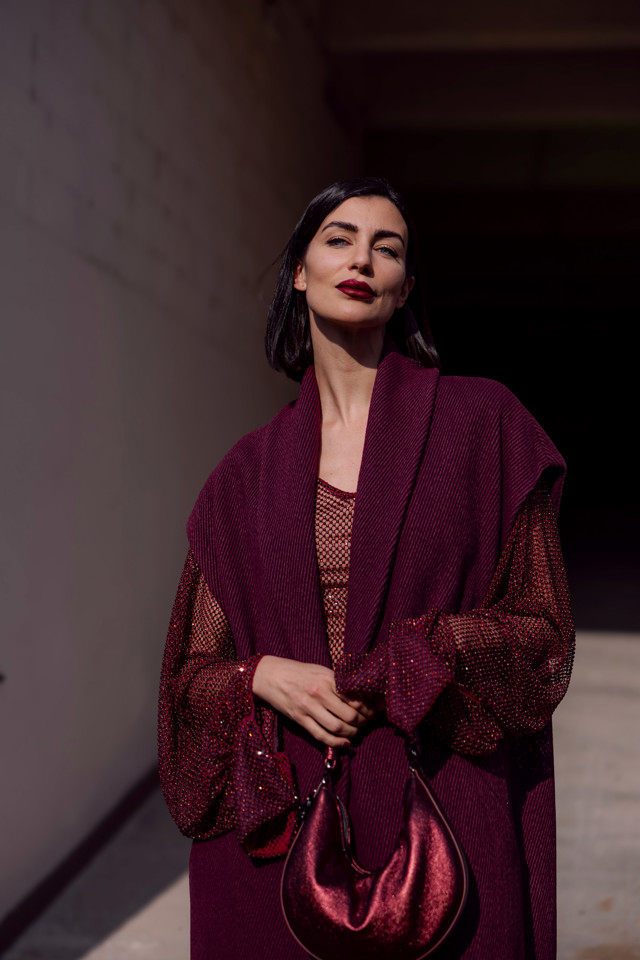  Burgundy lips na Milan Fashion Week