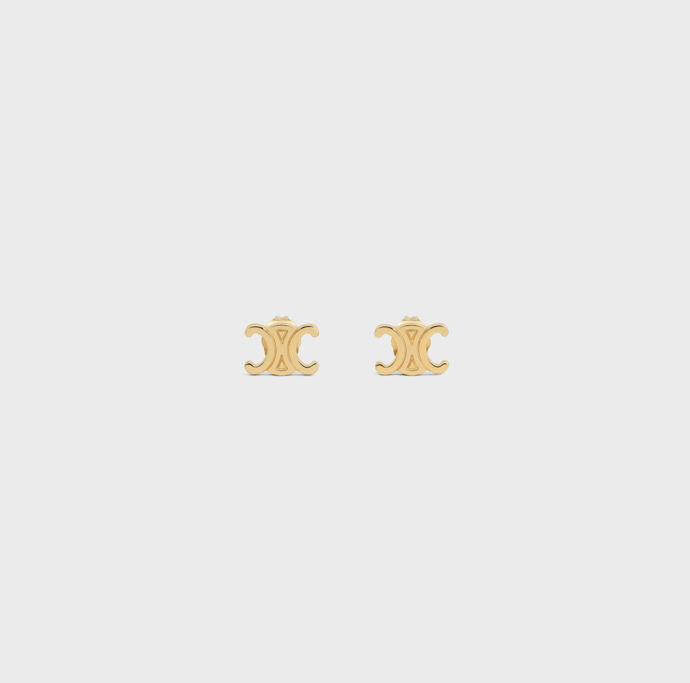  Náušnice Triomphe Studs in Brass with Gold Finish, Celine, 9400 Kč