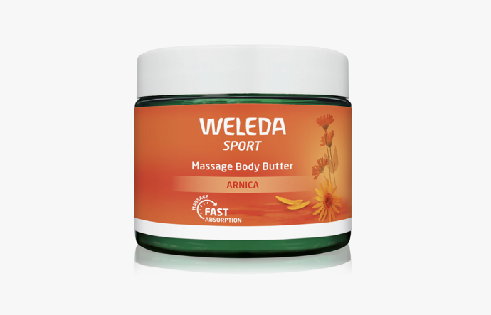  Masážní tělové máslo na regeneraci svalů Sport, Weleda, prodává Dr.Max, 399 Kč
