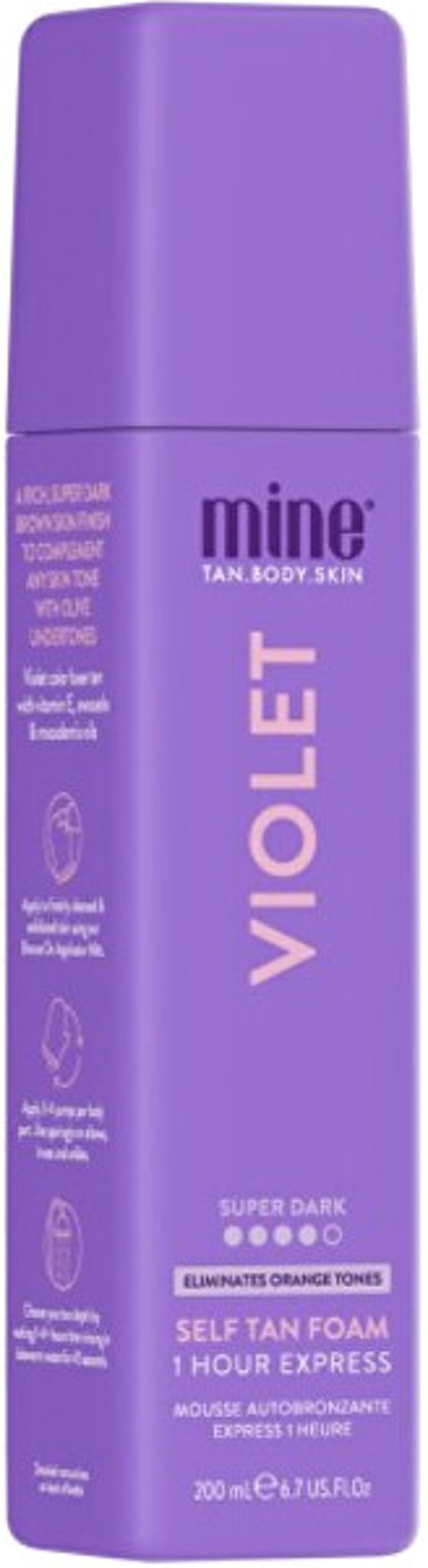  Samoopalovací pěna pro tmavě hnědé opálení s olivovým podtónem Violet, Minetan, prodává Vivantis, 897 Kč