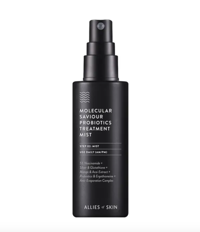  Antioxidační pleťová mlha Molecular Saviour Probiotics Treatment Mist, Allies of Skin, prodává Notino, 1420 Kč