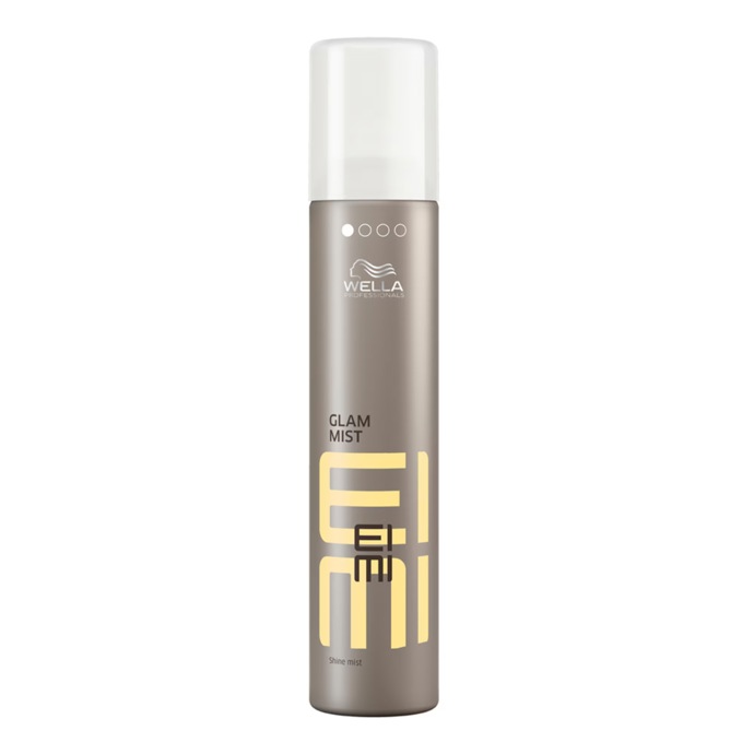 Eimi Glam Mist (Wella Professionals) – mlha ve spreji dodávající oslnivý lesk, chrání před UV zářením a přirozeně uhladí účes, vhodné pro hollywoodské vlny i sleek bun. Marionnaud, 433 Kč