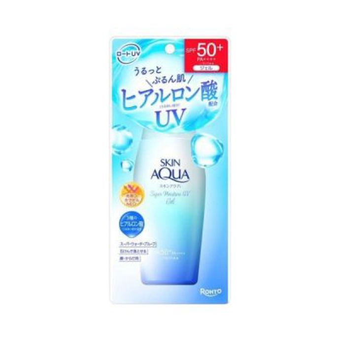 JaponskoA nakonec klasika z japonské drogerky, Rohto Mentholatum Skin Aqua Super Moisture Gel UV SPF50+ PA++++ (cca 8 dolarů, Stylevana.com): osvěžující gel s kyselinou hyaluronovou a kolagenem pro hydrataci, který v Japonsku najdete v každé drogerii hned vedle zubní pasty.