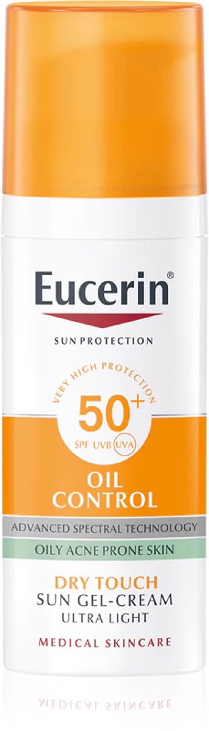 EvropaPro mastnou a problematickou pleť je tu Eucerin Sun Oil Control ochranný krémový gel SPF 50+ (480 Kč, Notino.cz), poskytuje až dlouhý komfort matné pleti bez nadměrného lesku.