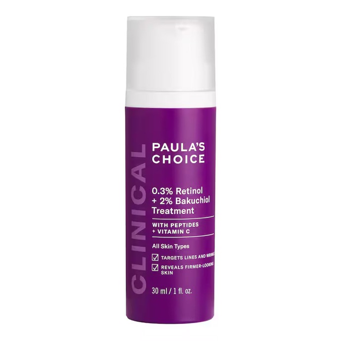 Paula's Choice Clinical 0.3% Retinol + 2% Bakuchiol Treatment, 30 ml, 1 750 Kč, prodává Sephora.