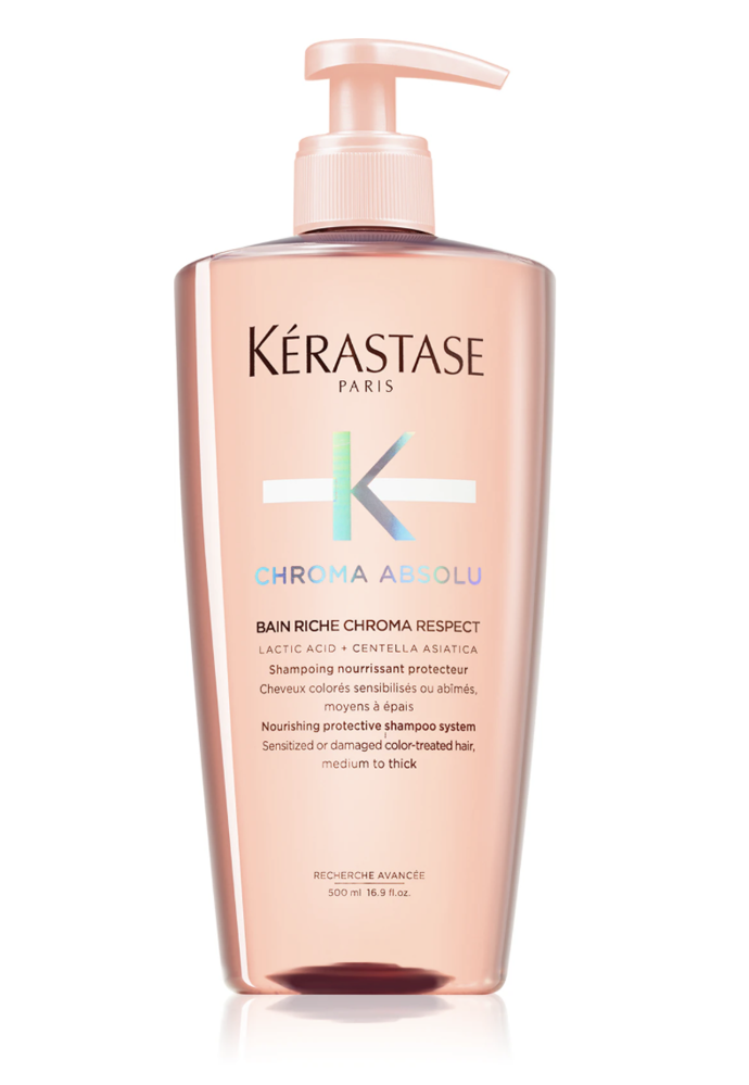Kérastase Chroma Absolu Bain Riche Chroma Respect vyživující šampon pro barvené vlasy, 500 ml, 1 290 Kč, prodává Notino.