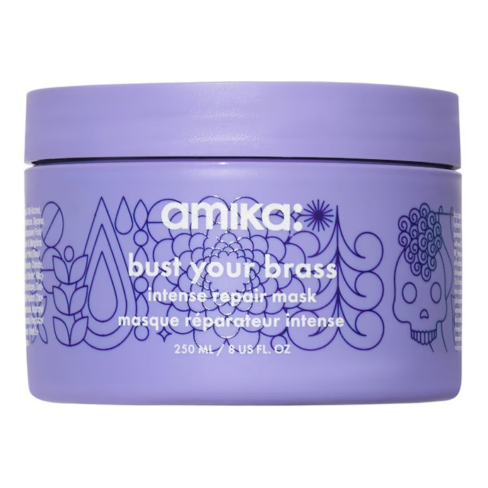 Amika Bust Your Brass Cool Blonde, maska pro intenzivní regeneraci, 250 ml, 1 090 Kč, prodává Sephora.