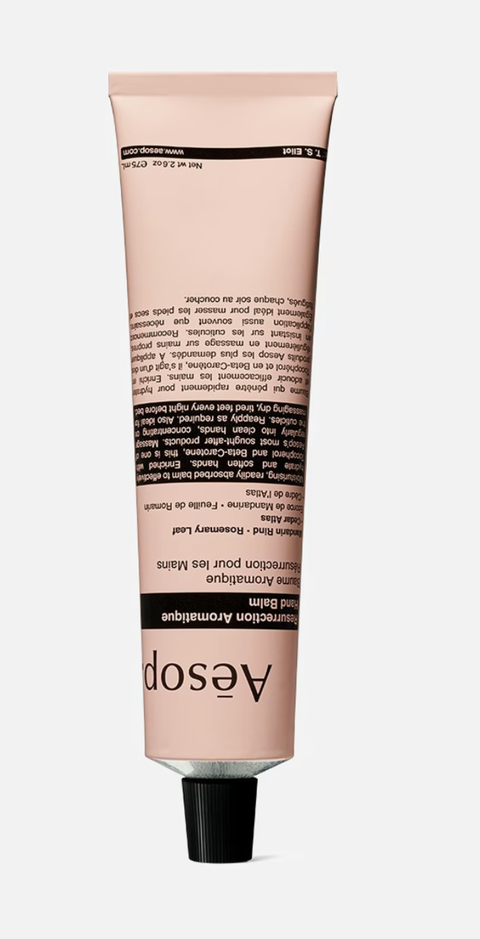 Aesop Resurrection Aromatique Hand Balm, 75 ml, 759 Kč, prodává Douglas.