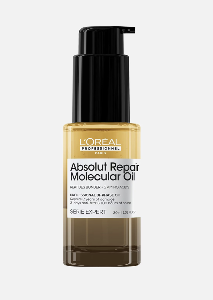 L'Oréal Professionnel Serie Expert Absolut Repair Molecular profesionální dvoufázový olej, 30 ml, 649 Kč, prodává Douglas.