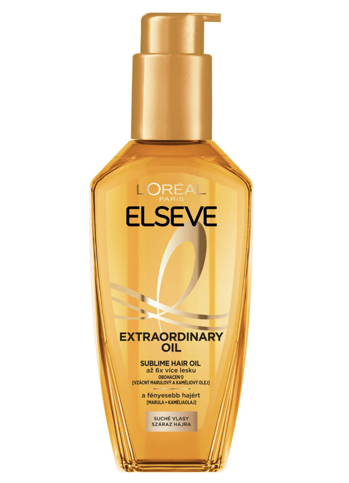 L'Oréal Paris Elseve Extraordinary Oil, hedvábný olej pro suché vlasy, 100 ml, 159 Kč, prodává Alza.