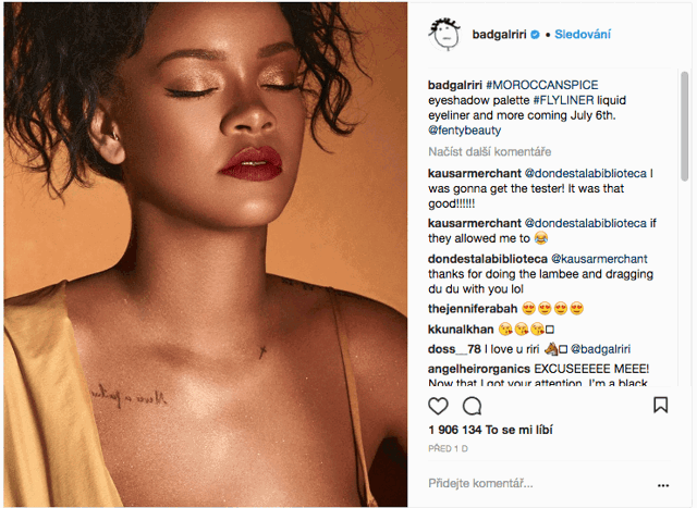 Rihanna představila nové produkty své značky Fenty Beauty Rihanna představila nové produkty své značky Fenty Beauty