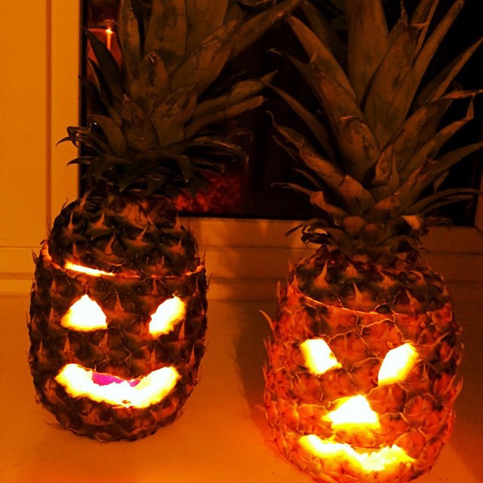 Skvělý nápad pro nadcházející Halloween: Strašáci z ananasů