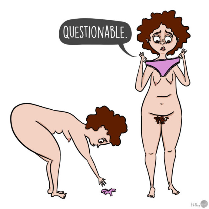 6. Čichají ke kalhotkám, aby zjistily, jestli jsou čisté, nebo použité.